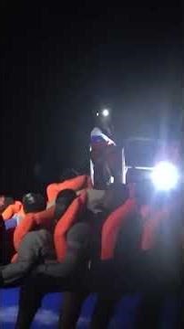 The panicking men risk sinking the boat so he screams for silence