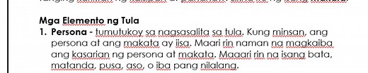 Ano ang kahulugan ng "Persona" bilang isang elemento ng tula?... | Filo