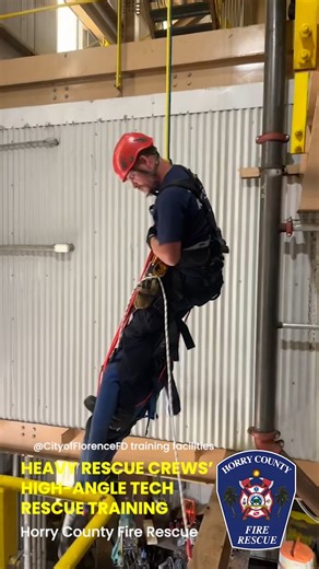 10K views · 142 reactions | HEAVY RESCUE HIGH-ANGLE TRAINING - Recently, Horry County Fire Rescue's HazMat23, Rescue 2 and Rescue 3 (heavy rescues) crews all worked together with their cache of new equipment on some high-angle technical rescue training at the City of Florence Fire Department facilities, preparing for all kids of emergency calls. Check it! #HCFR | Horry County Fire Rescue | Facebook