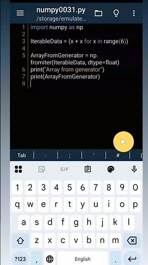 How to use numpy fromiter function #python #programming #shorts
