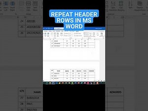 REPEAT HEADER ROWS IN MS WORD