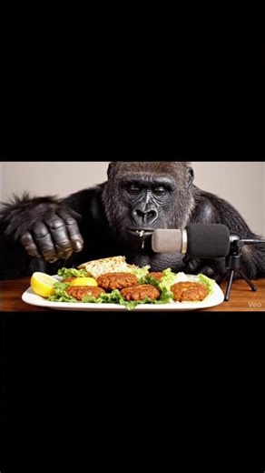 Gorila comiendo çiğköfte | ASMR relajante #asmr #sonidoscelta #asmrenespañol #asmrcomida