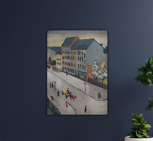 August Macke - Our Street in Gray Wall Art Macke Poster Macke Canvas Modern Canvas Printing Gift Home Wall Decor Offıce Paint Exebition Art - Etsy