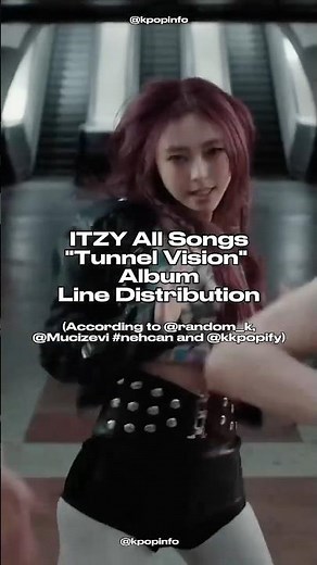 ITZY All Songs "Tunnel Vision" Album Line Distribution