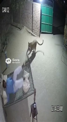 #leopard VS Man😱#leopardattack #leopard #cctv