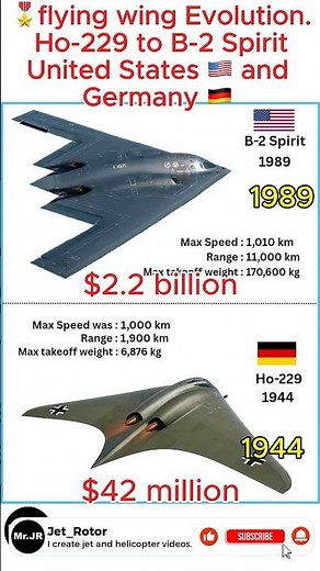B-2 Spirit vs Ho 229 – Stealth Bomber Comparison Across 80 Years #shorts