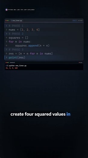 Python One Line For Loops Explained in 50 Seconds