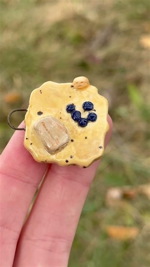 breakfast thief, from clay to final necklace pendant #ceramics #clay #art #cats #miniature #necklace