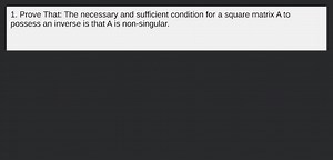 Prove That: The necessary and sufficient condition for a square... | Filo