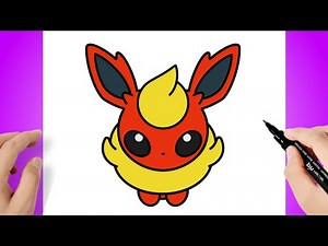 How to draw Pokemon Flareon Chibi