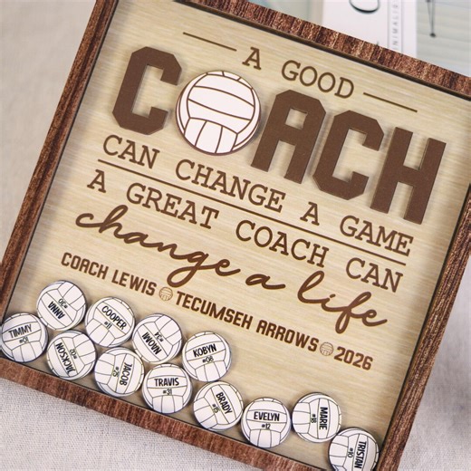 Personalized Volleyball Coach Gift, Custom Volleyball Shaker Box, Team Player Name Keepsake, Volleyball Coach Appreciation, End Season Award - Etsy