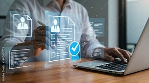 Recruitment and candidate selection process showcasing HR professionals using digital tools to evaluate talent and identify career opportunities, ensuring workforce success and organizational growth.