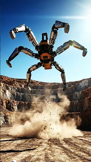 Future of Mining: Giant Spider Robot Excavator Takes Flight! 😱