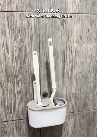 Toilet Brush 3in1 Set Wall-mounted Bathroom Cleaning Brush #toiletbrush #bathroombrush #3in1bathroombrush #bathroombrushcleaner #brushset