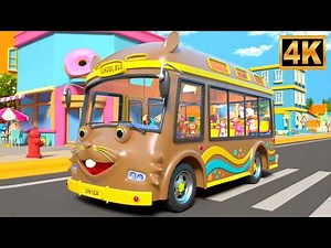 Wheels on the Bus Go Round and Round | Animated Nursery Rhymes for Kids