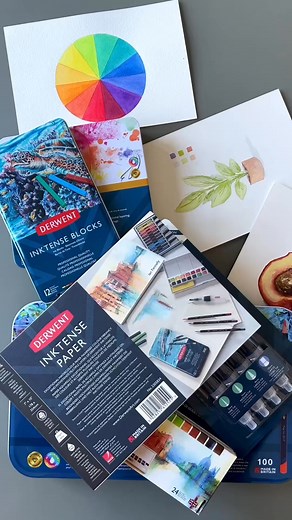 Trying our Inktense Collection! I’m blown away with the vibrancy of colors and staining effects! #arttutorial #derwentink #derwentcolourreinvented #watercolorbeginner #inktense #inktensepaint | Mallery Art