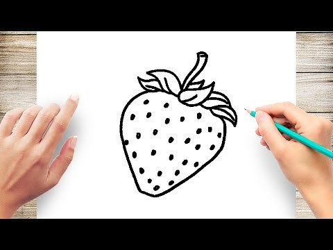 How to Draw Strawberry Easy by @ArticcoDrawing