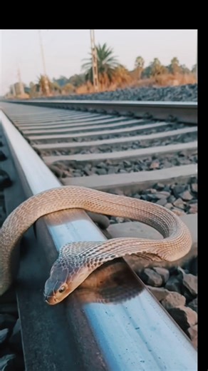 King cobra 🐍 railway per patari per chadh Gaya 😱 #snake #youtubevideo #cobras