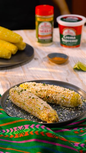 This VV Supremo Elote with Sierra® Cotija Cheese⁠ recipe takes corn to whole new level! Coated with V&V Supremo’s Crema Supremo® & dredged with Sierra® Cotija Cheese, these ears of corn (Elote) will be the highlight of your family’s next Mexican-inspired dinner night! 🌽🍽️ INGREDIENTS⁠ 6 ears sweet corn, husked⁠ 4 Tbsp. unsalted butter, melted⁠ 1 cup V&V Supremo® Crema Supremo® Mexican Sour Cream 1 cup V&V Supremo ® Grated Sierra® Brand Cotija Cheese⁠ 2 Tbsp. chili lime salt⁠ Fresh lime wedges⁠
