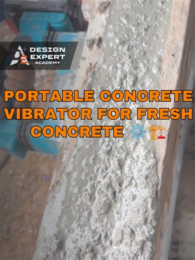 ⚙️ This tool is known as a portable external concrete vibrator or handheld formwork vibrator. Unlike an internal poker vibrator, it is not inserted directly into the mix; it is pressed against the formwork to transmit vibration, helping fresh concrete flow better, release trapped air, and settle around the reinforcement. 🏗️ It is especially useful for small structures such as tie beams, curbs, lintels, low walls, thin columns, and elements where an internal vibrator has limited access. When use
