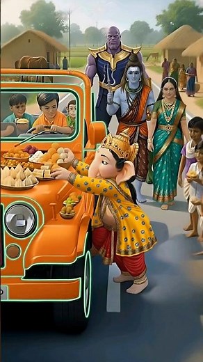A Aai Dev Bappa Ale❤️Ganesha Stole Laddus & Thanos Started Chasing Him😂#jaidmeel #zarooratrishta #ai