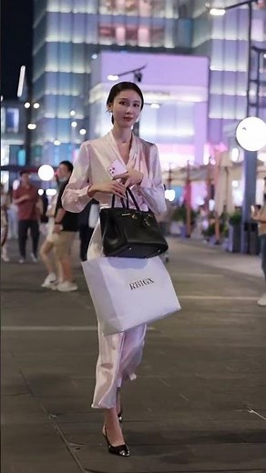 Stunning silk satin slip dress in the street