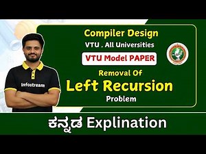 VTU Model Paper Removal of Left Recursion | theory of computation | VTU, All Universities
