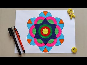 Geometric Patterns Drawing || How to draw Geometric Pattern || Paint in Simple Geometric Pattern