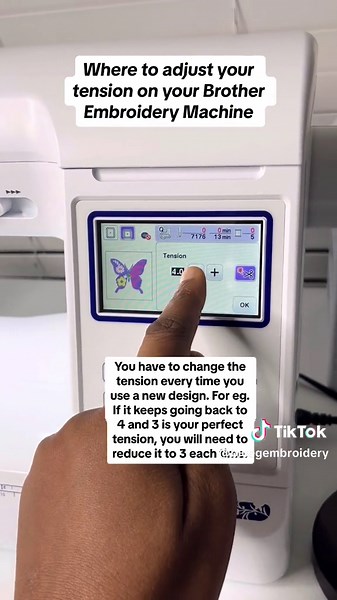 This is where to adjust your top tension on your single needle embroidery machine. You can book a 1-1 with me in my bio. ##embroiderymachine #brotherse600 #brotherse1900embroidery #embroiderytutorial #machineembroidery #brotherembroiderymachine #brotherembroiderymachine #embroiderytension #machinetension