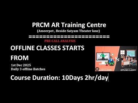 AR Pre-Call analysis , # AR Calling, New Batch start on 24-11-2025 5pm to 7pm - 8309456545