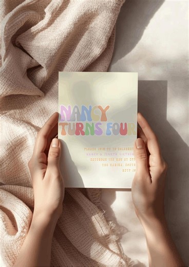 Fun Bold Birthday Invitation Template, Colourful, Canva Editable (digital Download) - Etsy