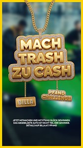 So einfach machst du bei der 𝗕𝗜𝗟𝗟𝗔 𝗣𝗳𝗮𝗻𝗱-𝗖𝗵𝗮𝗹𝗹𝗲𝗻𝗴𝗲 mit! 👇💛 1️⃣ Leere Dosen und PET-Flaschen mit Pfandlogo unzerdrückt und mit Etikett sammeln 2️⃣ Im nächsten BILLA oder BILLA PLUS Markt am Pfandautomaten zurückgeben 3️⃣ Pfand-Bon an der Kassa abgeben 4️⃣ Rechnungsnummer während dem Gewinnspielzeitraum bis 19.4.2025 auf billa.at/pfand eingeben Gewinne mit etwas Glück: 🏆 3x vollelektrischer VW ID.3* 🚗⚡ 🛒 10x Jahreseinkauf** 🎟️ 100x 50 € BILLA/BILLA PLUS Einkaufsgutschein �
