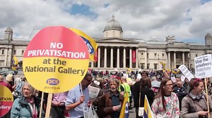 1.1K views · 93 reactions | PCS Union workers at the National Gallery are standing up to privatisation. They held a rally in Trafalgar Square on Saturday. You can read more about the strike and their rally here: https://storify.com/pcs_union/30-may-national-gallery-demo-round-up | Trades Union Congress (TUC) | Facebook