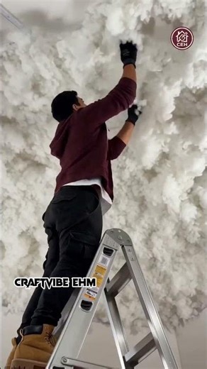Dreamy Cloud Ceiling Bedroom Makeover #craftvibeehm #homedesign #diy