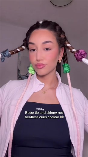 Heatless Curls with Robe Tie Skinny Rod Combo