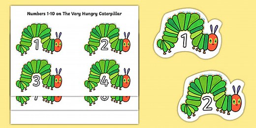 Numbers 1-10 to Support Teaching on The Very Hungry Caterpillar