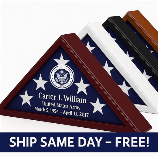 Officially Licensed U.S. Army Flag Display Case – Personalized Military Flag Case – Veteran Memorial & Honor Gift - Etsy