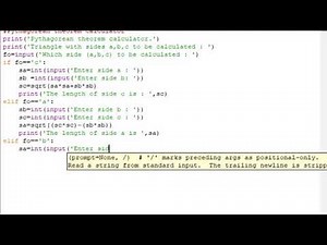 Pythagorean theorem calculator in python