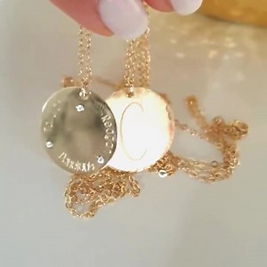 Large Monogram Disc Necklace Gold Monogrammed Necklace Monogram Initials Pendant Gold Filled Jewelry Personalized Birthday Gift for Her - Etsy