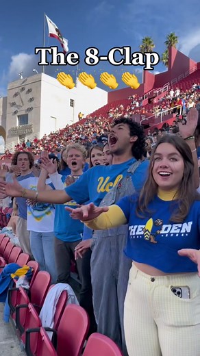 Nothing says Bruin Pride quite like the 8-clap! 👏👏👏👏👏👏👏👏 Head over to the Fall issue of UCLA Magazine in our link in bio to read about this beloved tradition! 💙 #ucla #eightclap #tradition #gobruins