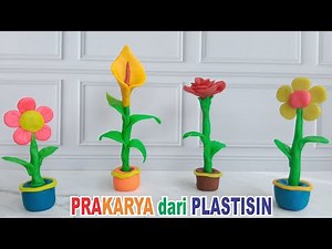 Cara Membuat Bunga dari Plastisin atau Lilin Malam - How to make a flower shape from plasticine