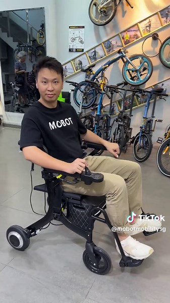 MOBOT MWheel Rollator Motorised Electric Wheelchair - COMPACT 3-in-1 ELECTRIC Rollator Wheelchair ✅ LTA-Compliant with Safety Mark Charger ✅ 3-in-1 Assist Modes with Dual Controller: 1️⃣ Rehabilitation Walker Mode 2️⃣ Electric Wheelchair Mode 3️⃣ Caregiver Power-Assist Mode ✅ Simple And Easy Folding ✅ 17.6 kg* ✅ Auto-Braking (Electromagnetic Brakes) When Controlled By Joystick ✅ Puncture-Proof Tyres ✅ BUS/MRT/CAR/AIRLINE Friendly ❗️ Test drive at any of our MOBOT outlets islandwide. Have a quest