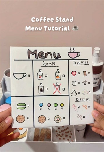DIY Coffee Stand Menu Tutorial | Easy Cardboard Craft ☕️