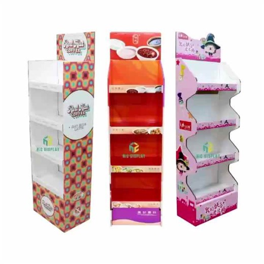 Eco-Friendly Corrugated Paper Display Stand for Supermarket Promotional Use Easy Assembly Food  Cosmetics Display