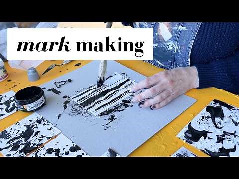 9 abstract mark making ideas ✦ creative exercise using found objects