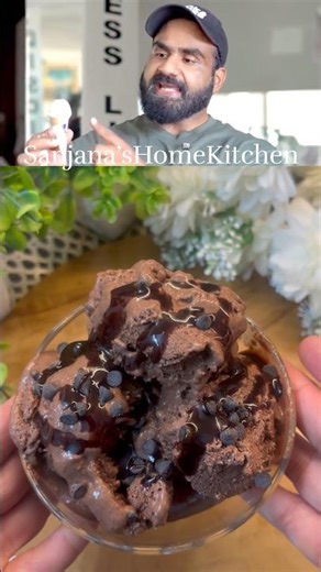 Healthy chocolate ice cream recipe #shortsfeed #shorts #trending