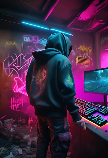 Cyber Hacker: AI Generated Animated Wallpaper