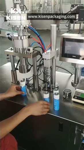 Aerosol Can Filling and Sealing Machine #machine #factory #packaging#aerosol