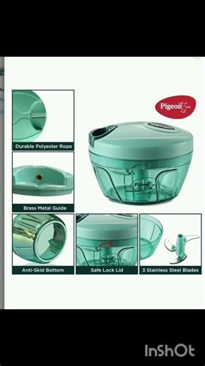 Pigeon Polypropylene Mini Handy and Compact Chopper with 3 Blades