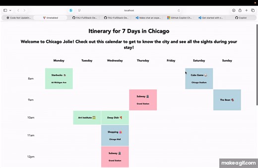 Chicago Schedule on Make a GIF
